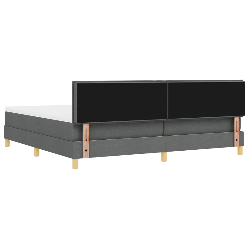 Boxspringbett mit Matratze & LED Dunkelgrau 200x200 cm Stoff