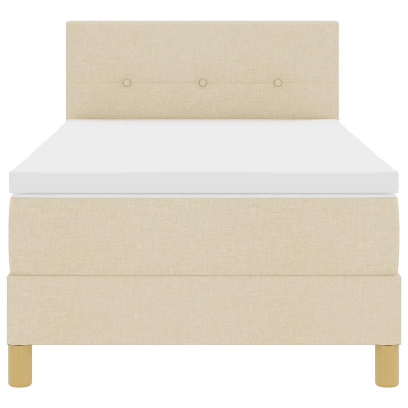 Boxspringbett mit Matratze & LED Creme 80x200 cm Stoff