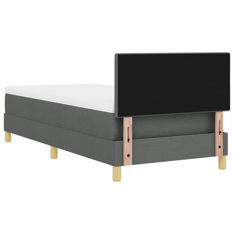 Boxspringbett mit Matratze & LED Dunkelgrau 90x190 cm Stoff