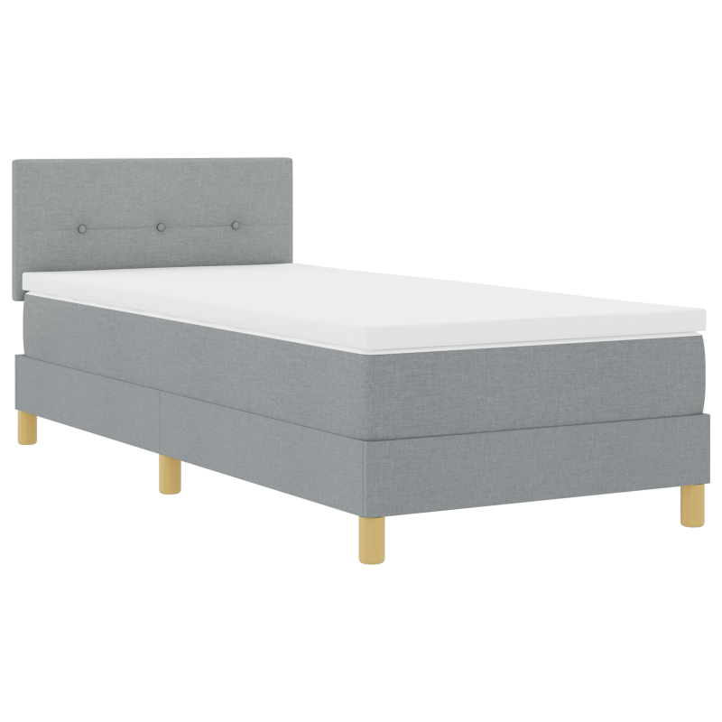Boxspringbett mit Matratze & LED Hellgrau 90x200 cm Stoff