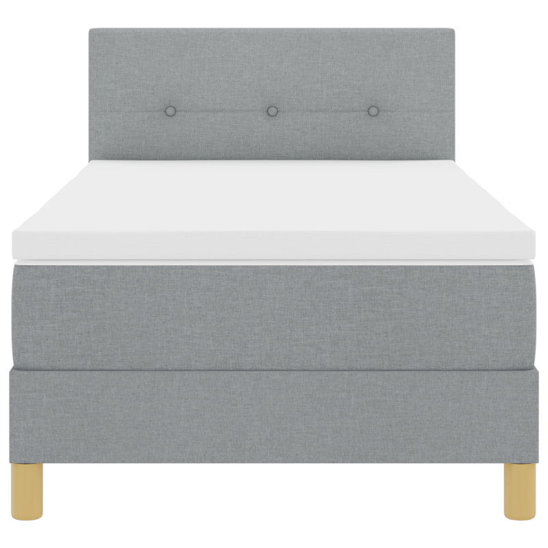 Boxspringbett mit Matratze & LED Hellgrau 90x200 cm Stoff