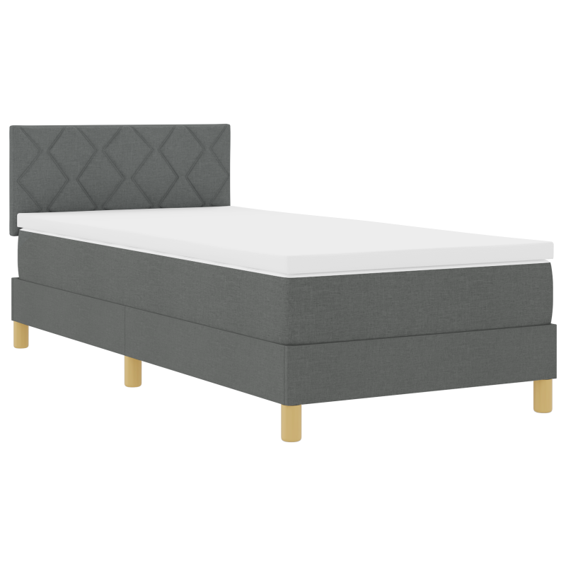 Boxspringbett mit Matratze & LED Dunkelgrau 90x190 cm Stoff