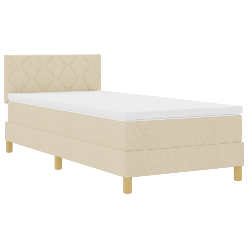 Boxspringbett mit Matratze & LED Creme 90x190 cm Stoff