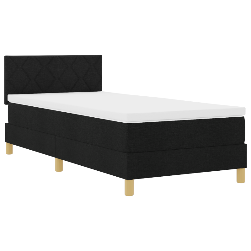 Boxspringbett mit Matratze & LED Schwarz 90x200 cm Stoff
