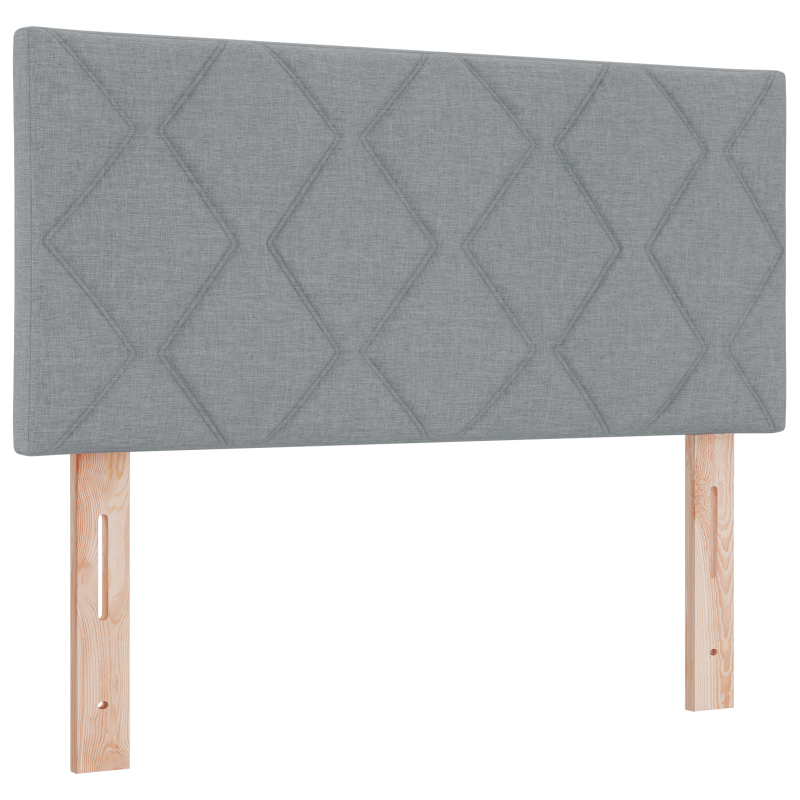 Boxspringbett mit Matratze & LED hellgrau 120x200 cm Stoff