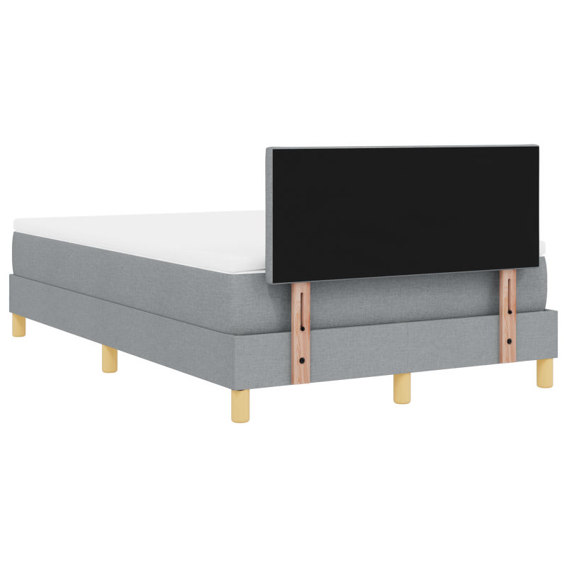 Boxspringbett mit Matratze & LED hellgrau 120x200 cm Stoff