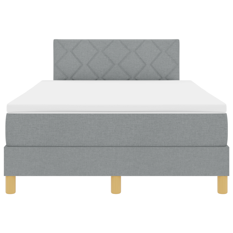 Boxspringbett mit Matratze & LED hellgrau 120x200 cm Stoff