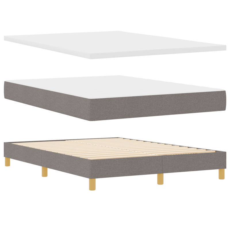 Boxspringbett mit Matratze & LED Taupe 140x190 cm Stoff