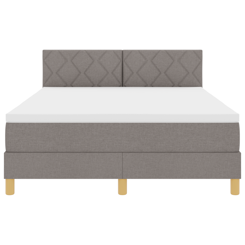 Boxspringbett mit Matratze & LED Taupe 140x190 cm Stoff