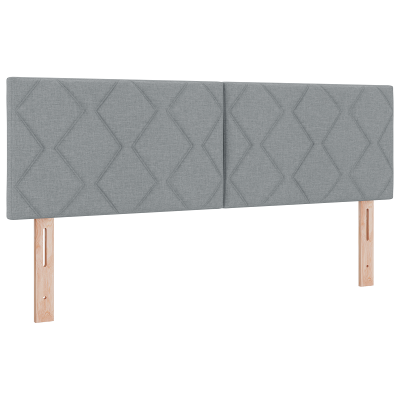 Boxspringbett mit Matratze & LED Hellgrau 140x200 cm Stoff