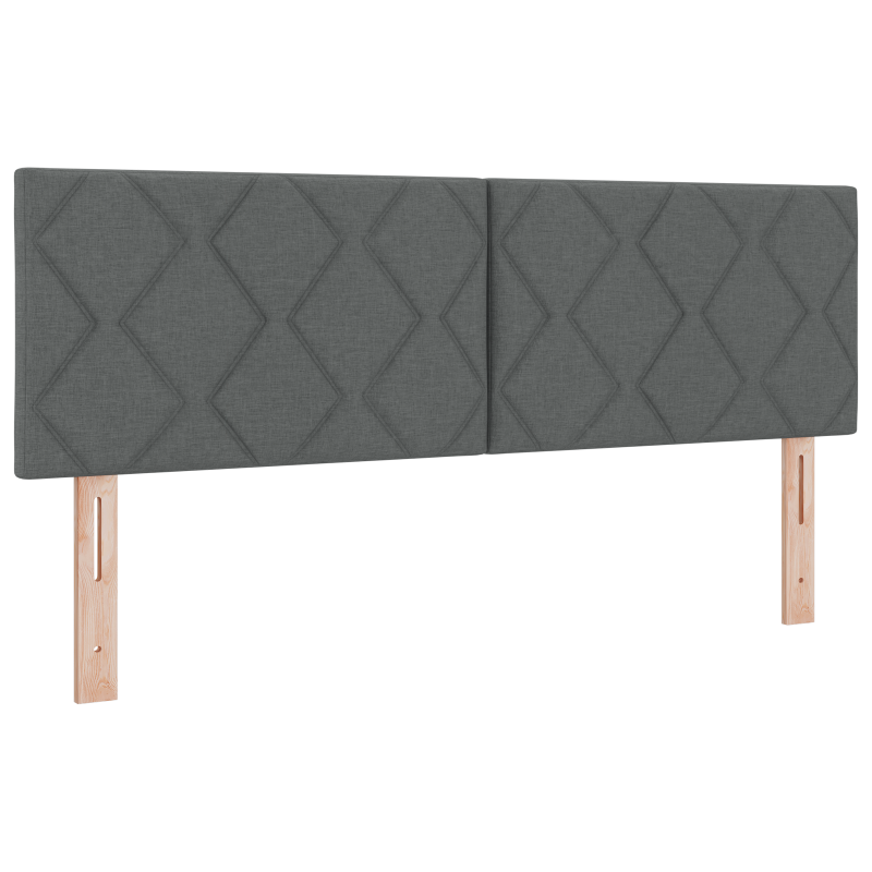 Boxspringbett mit Matratze & LED Dunkelgrau 140x200 cm Stoff