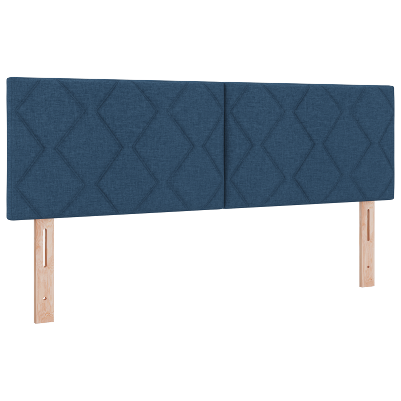 Boxspringbett mit Matratze & LED Blau 140x200 cm Stoff