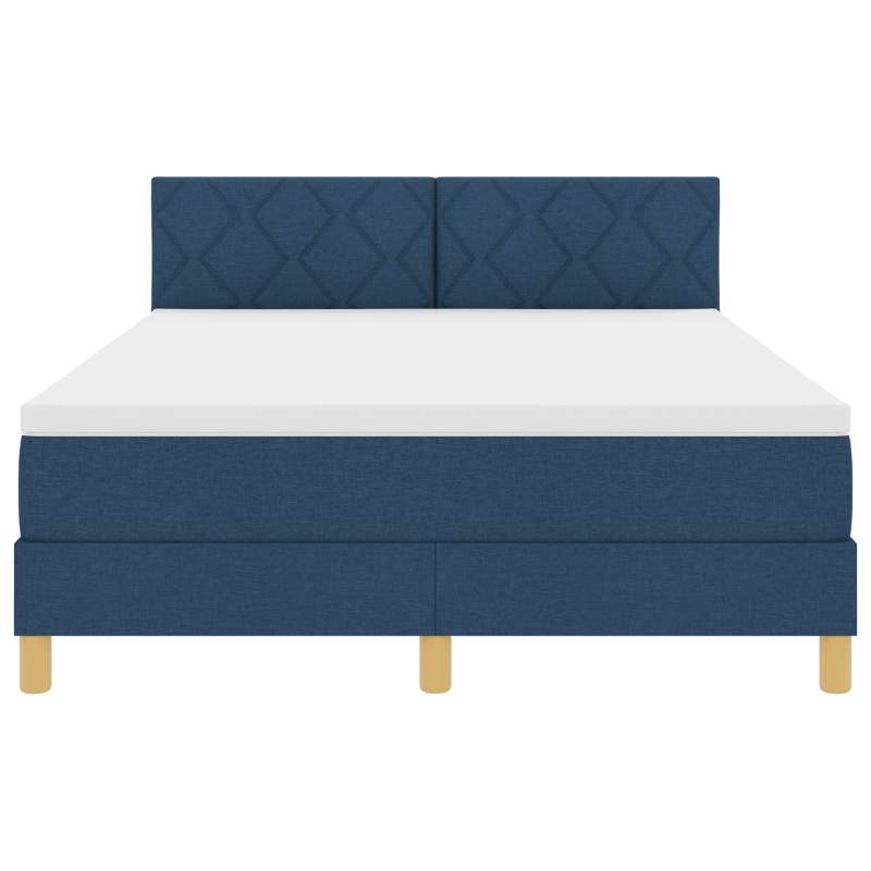 Boxspringbett mit Matratze & LED Blau 140x200 cm Stoff