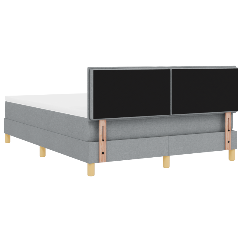 Boxspringbett mit Matratze & LED Licht Grau 160x200 cm Stoff
