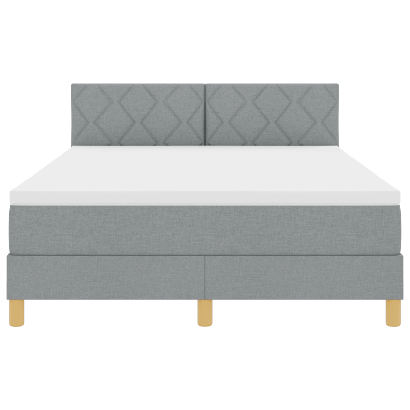Boxspringbett mit Matratze & LED Licht Grau 160x200 cm Stoff
