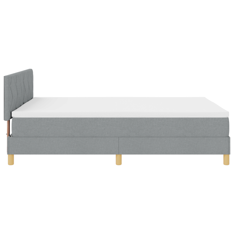 Boxspringbett mit Matratze & LED Licht Grau 160x200 cm Stoff