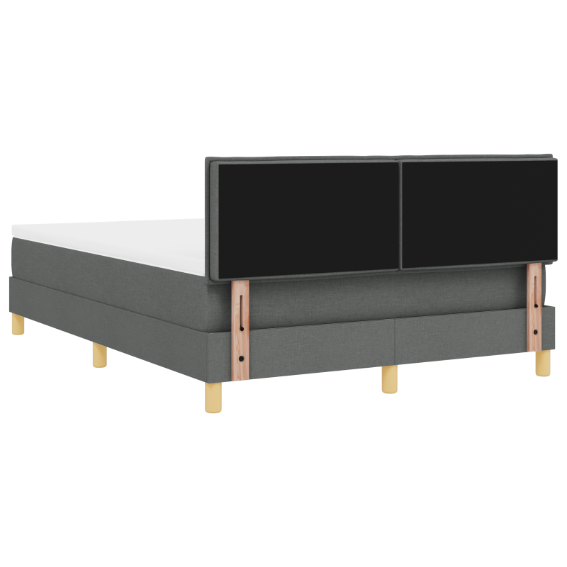 Boxspringbett mit Matratze & LED Dunkelgrau 160x200 cm Stoff