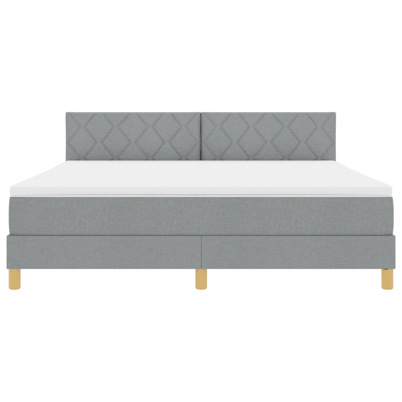 Boxspringbett mit Matratze & LED Hellgrau 180x200 cm Stoff