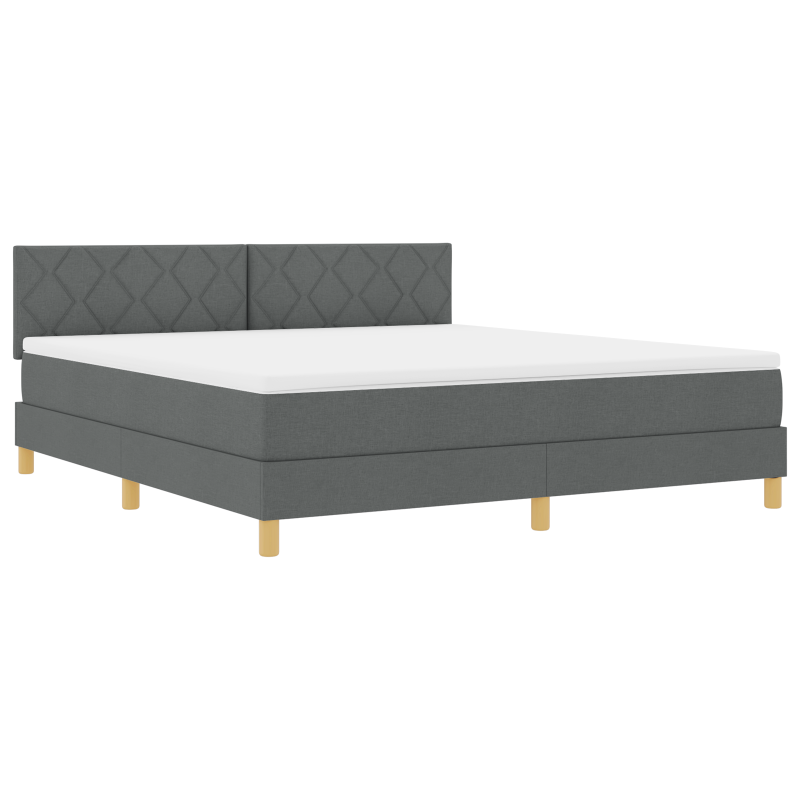 Boxspringbett mit Matratze & LED Dunkelgrau 180x200 cm Stoff