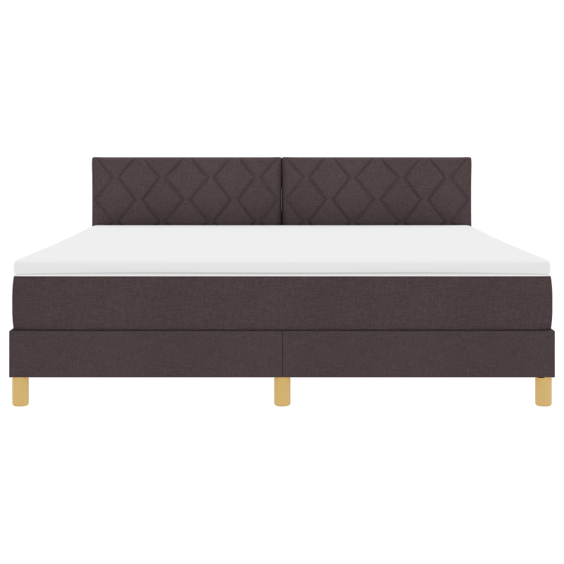 Boxspringbett mit Matratze & LED Dunkelbraun 180x200 cm Stoff