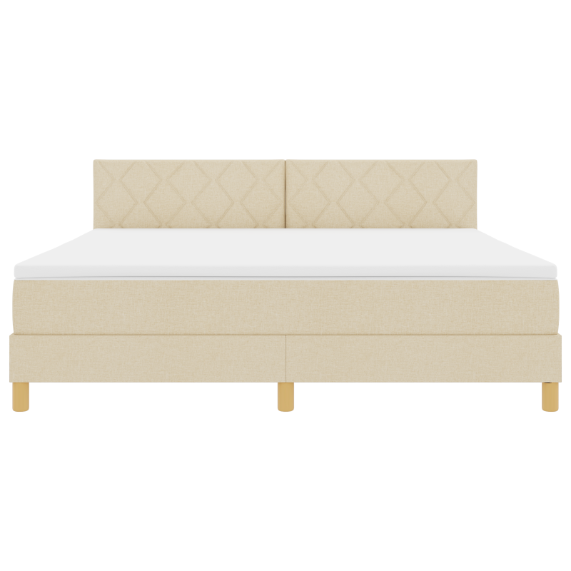Boxspringbett mit Matratze & LED Creme 180x200 cm Stoff