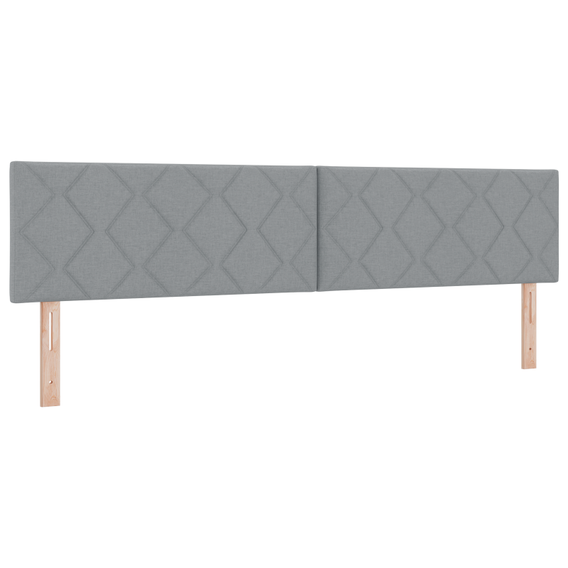 Boxspringbett mit Matratze & LED Hellgrau 200x200 cm Stoff