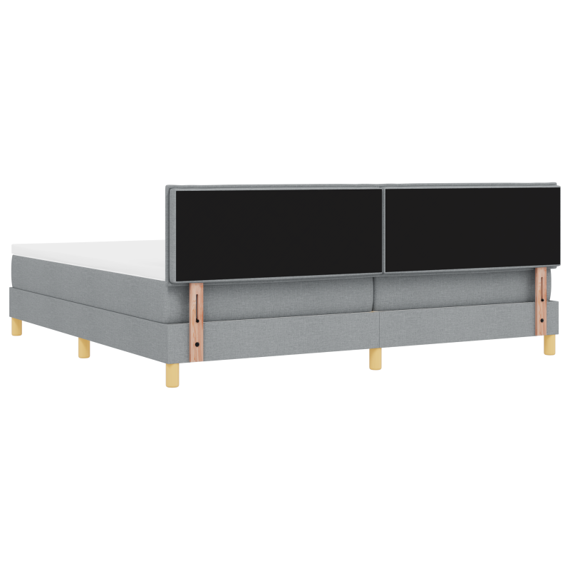 Boxspringbett mit Matratze & LED Hellgrau 200x200 cm Stoff