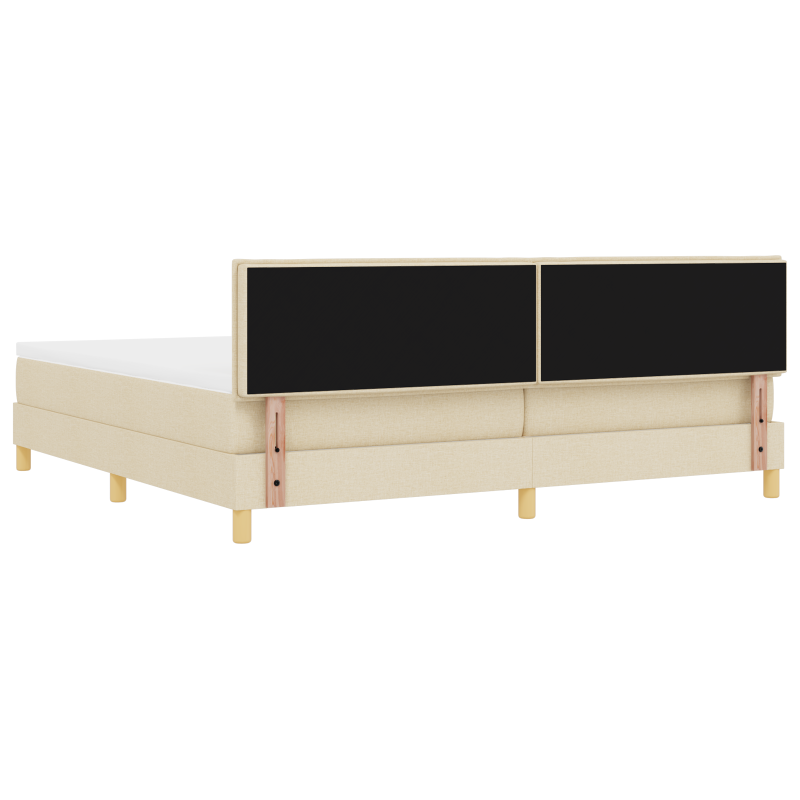 Boxspringbett mit Matratze & LED Creme 200x200 cm Stoff