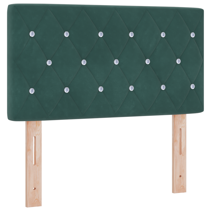 Boxspringbett mit Matratze & LED Dunkelgrün 80x200 cm Samt