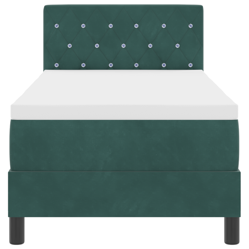 Boxspringbett mit Matratze & LED Dunkelgrün 80x200 cm Samt