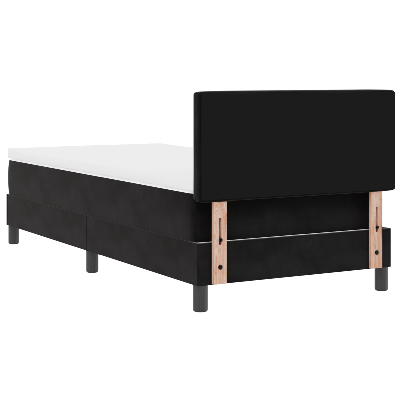 Boxspringbett mit Matratze & LED Schwarz 90x190 cm Samt
