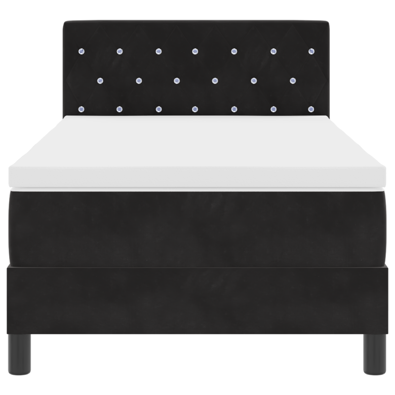 Boxspringbett mit Matratze & LED Schwarz 90x190 cm Samt