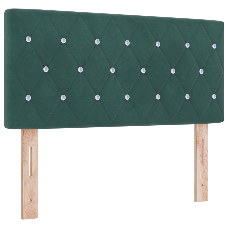 Boxspringbett mit Matratze & LED Dunkelgrün 90x190 cm Samt