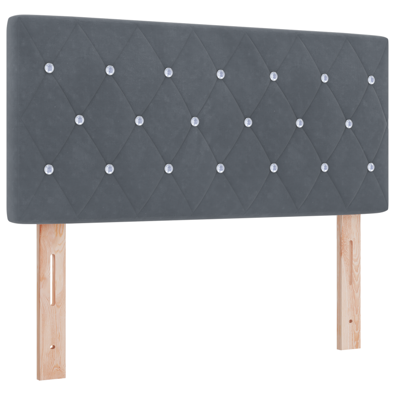 Boxspringbett mit Matratze & LED Dunkelgrau 90x200 cm Samt