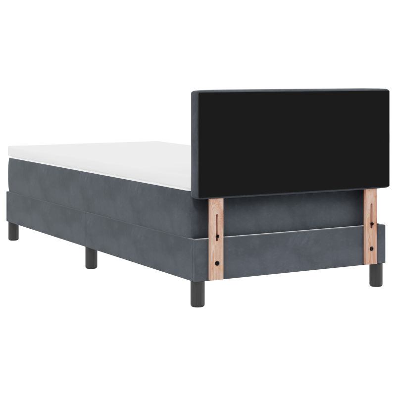 Boxspringbett mit Matratze & LED Dunkelgrau 90x200 cm Samt