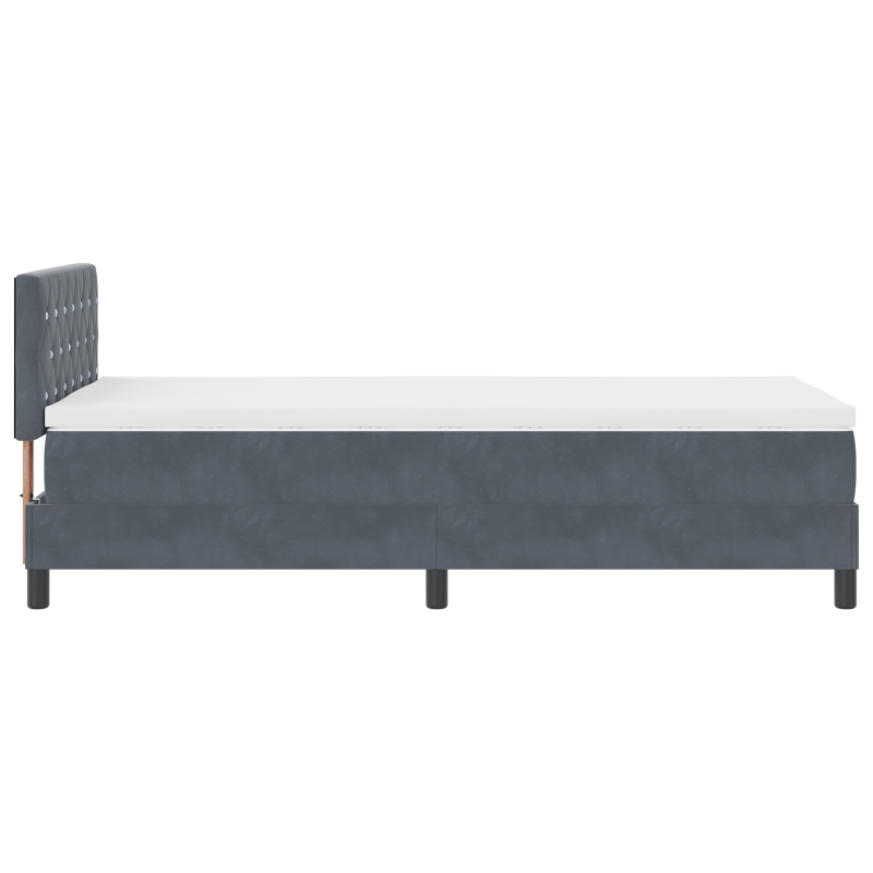 Boxspringbett mit Matratze & LED Dunkelgrau 90x200 cm Samt