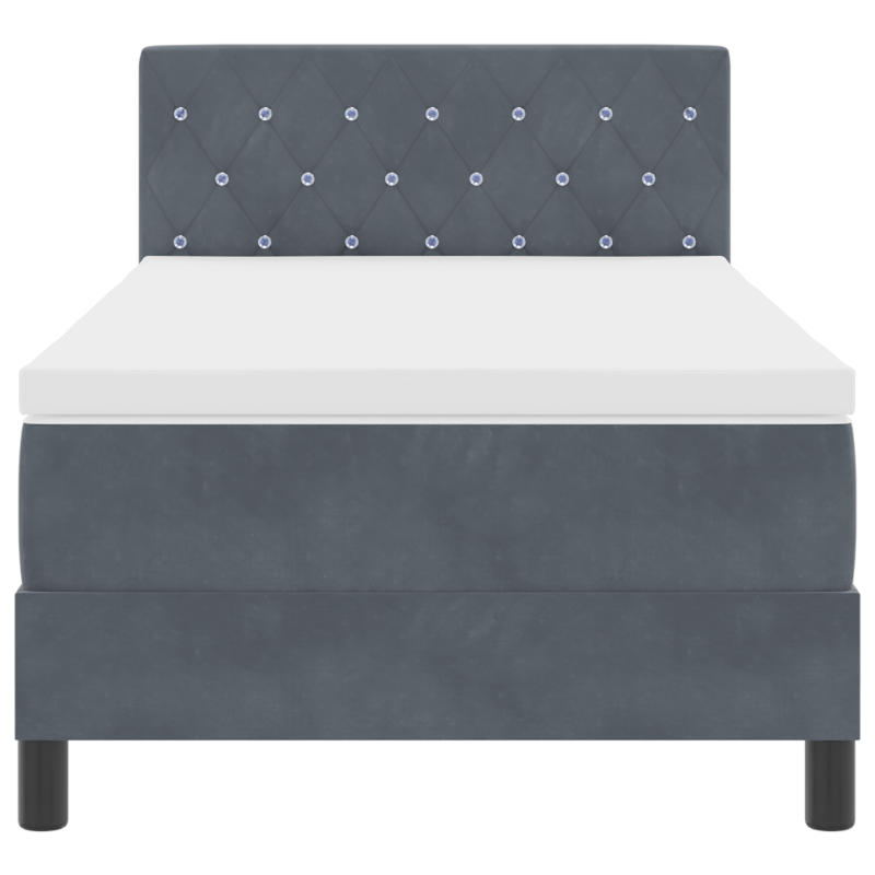 Boxspringbett mit Matratze & LED Dunkelgrau 100x200 cm Samt