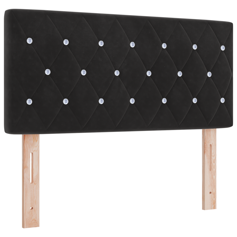 Boxspringbett mit Matratze & LED Schwarz 120x190 cm Samt