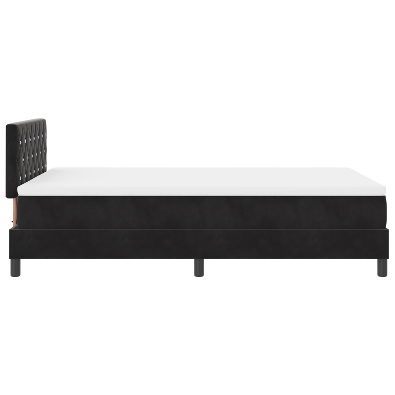 Boxspringbett mit Matratze & LED Schwarz 120x200 cm Velours