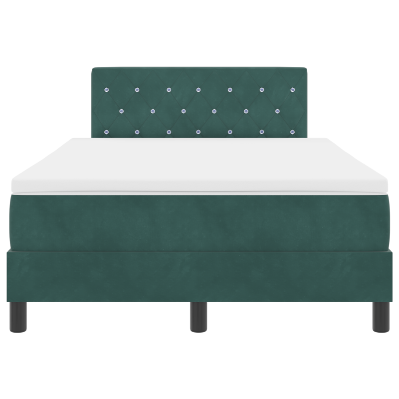 Boxspringbett mit Matratze & LED Dunkelgrün 120x200 cm Samt