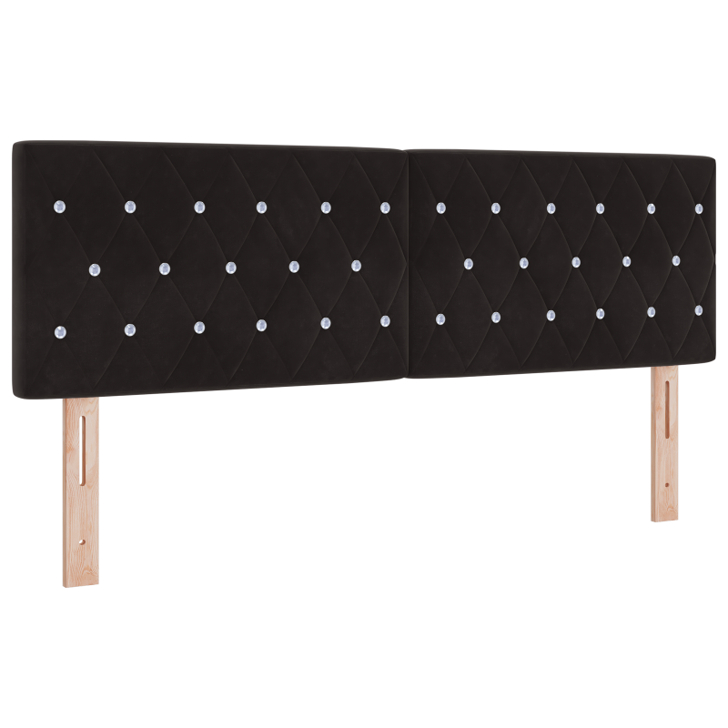 Boxspringbett mit Matratze & LED Schwarz 140x200 cm Samt