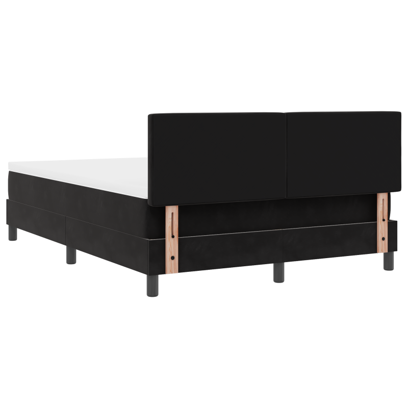 Boxspringbett mit Matratze & LED Schwarz 140x200 cm Samt