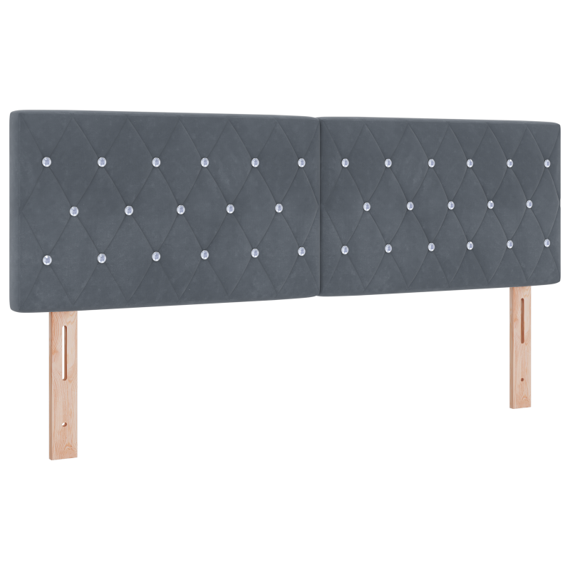 Boxspringbett mit Matratze & LED Dunkelgrau 160x200 cm Samt