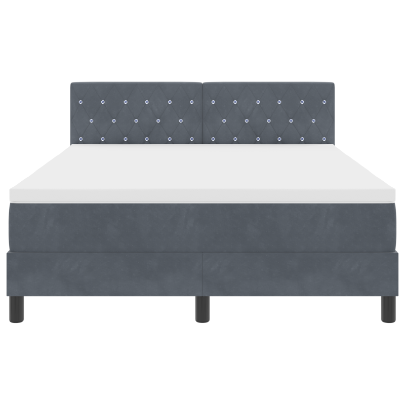 Boxspringbett mit Matratze & LED Dunkelgrau 160x200 cm Samt