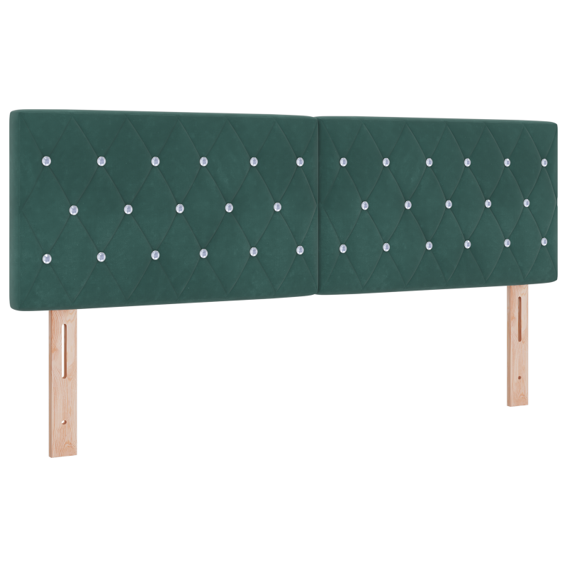 Boxspringbett mit Matratze und LED Dunkelgrün 160x200 cm Samt