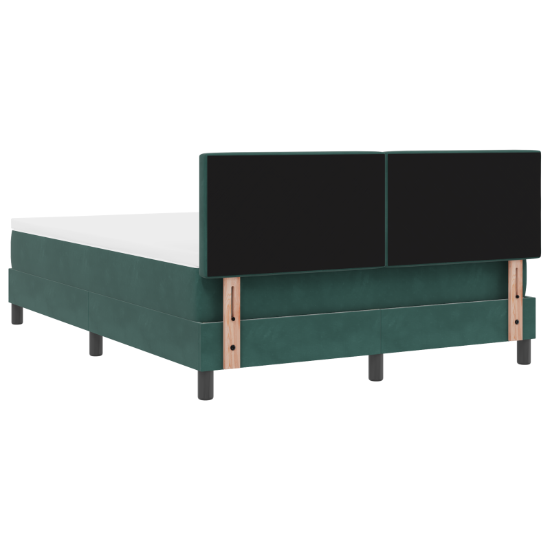 Boxspringbett mit Matratze und LED Dunkelgrün 160x200 cm Samt