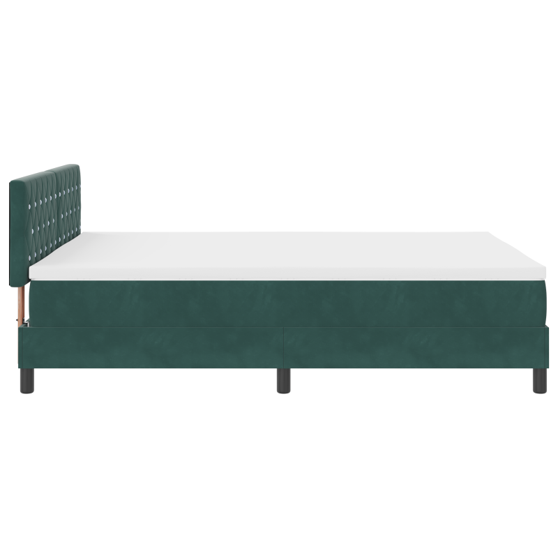 Boxspringbett mit Matratze und LED Dunkelgrün 160x200 cm Samt