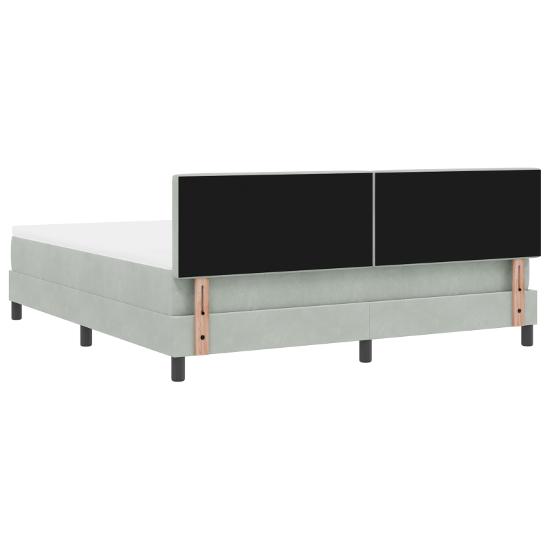Boxspringbett mit Matratze & LED Licht Grau 180x200 cm Samt