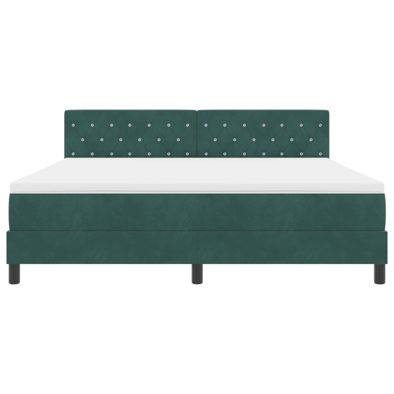 Boxspringbett mit Matratze & LED Dunkelgrün 180x200 cm Samt