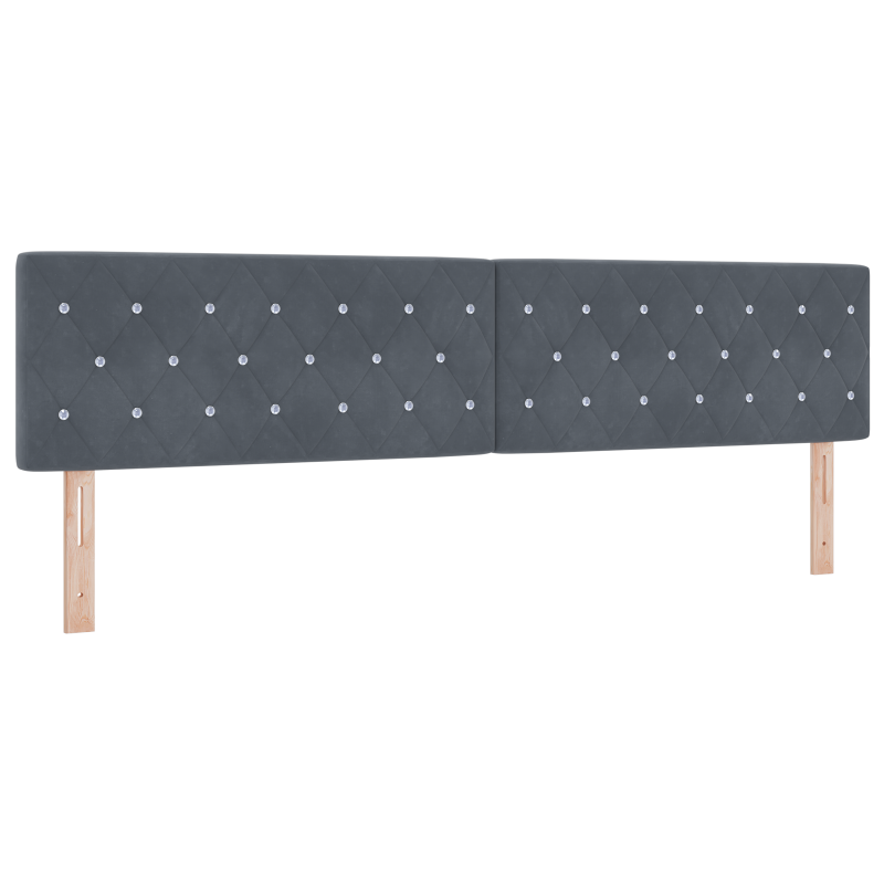 Boxspringbett mit Matratze & LED Dunkelgrau 200x200 cm Samt